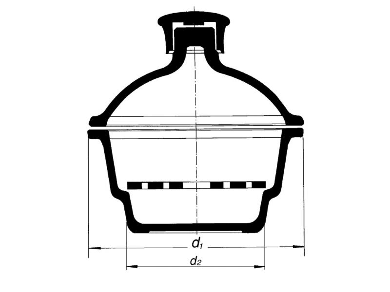 Exikátor s plast.hmatníkom a porcelánovou doskou, Ø 392mm, 262/D/300