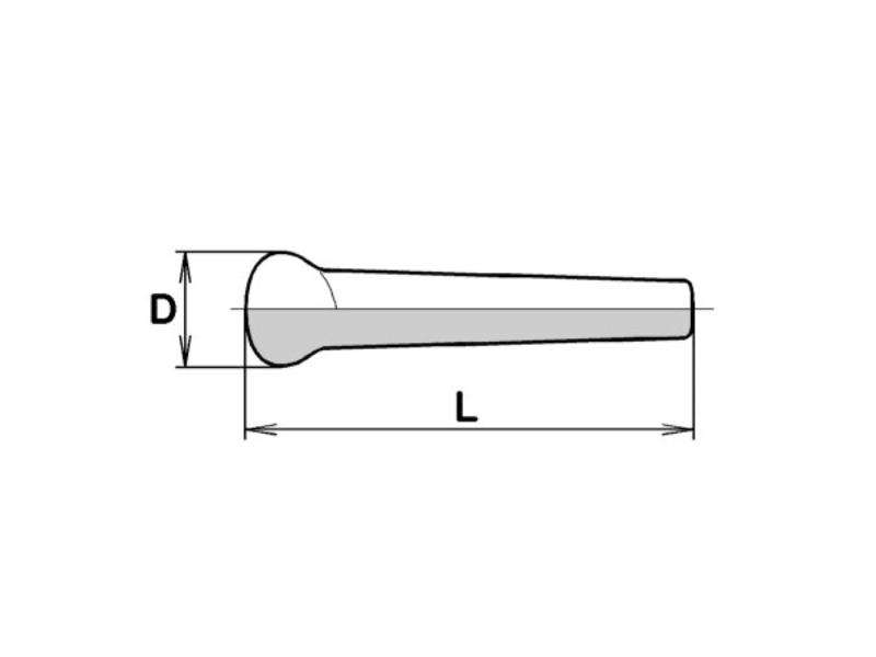 Tĺčik trecí drsný 213a/4, Ø 42x175 mm