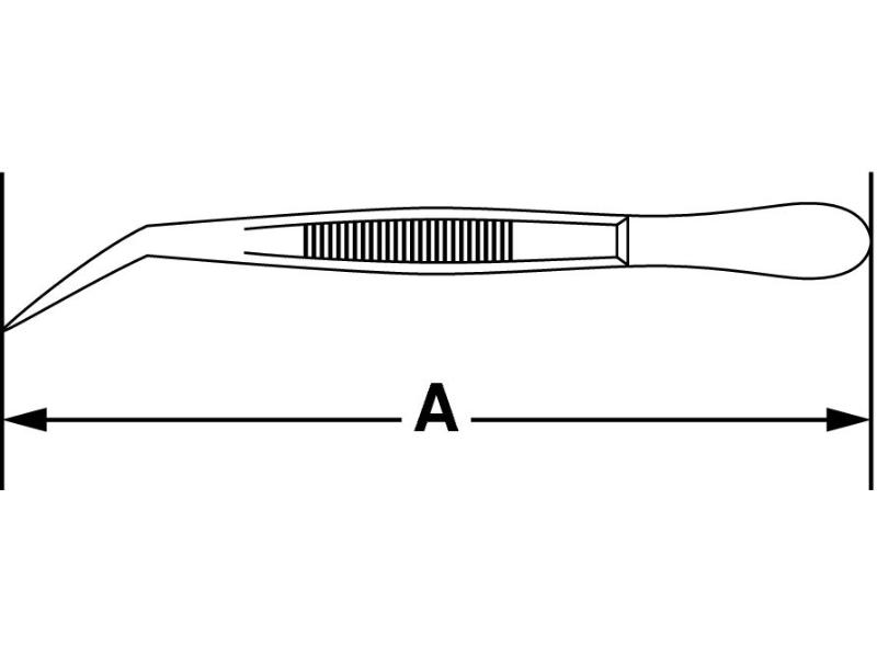 Pinzeta nerez lomená 160 mm, špicatá čelusť