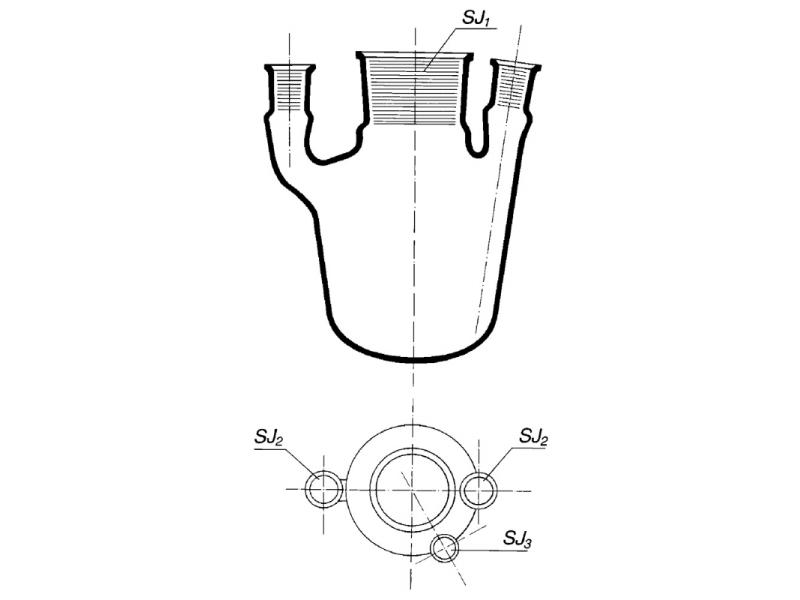 Banka sulfonačná 500ml NZ45/40, 3x tubus NZ14/23, 8022