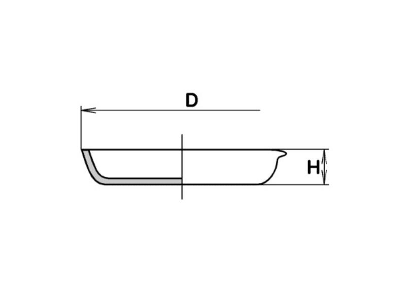 Miska žíhacia 208/6 nízka, 450 ml Ø 160x40mm, s výlevkou