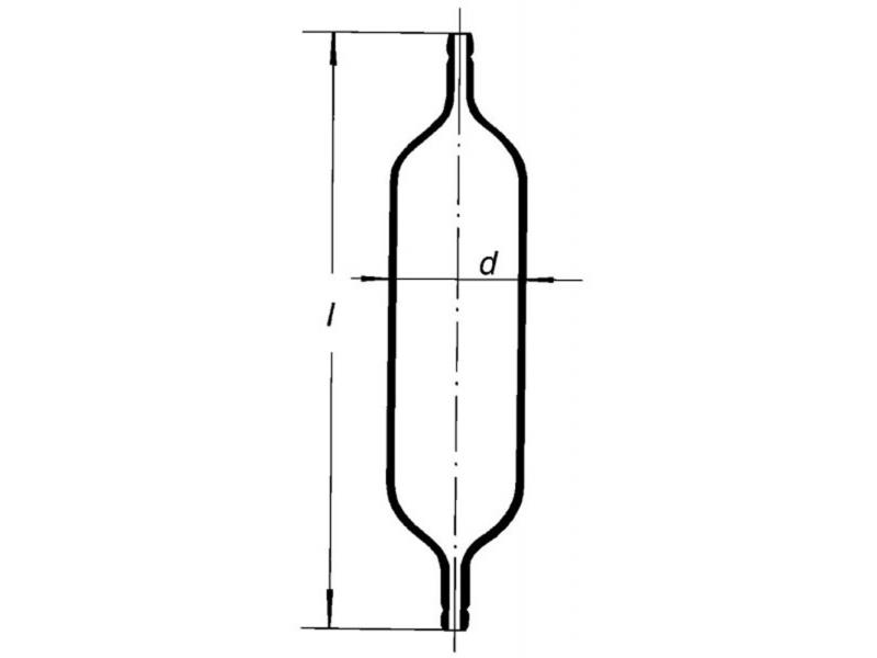 Vzorkovnica na plyn 500 ml s dvomi olivkami, 7500/GT