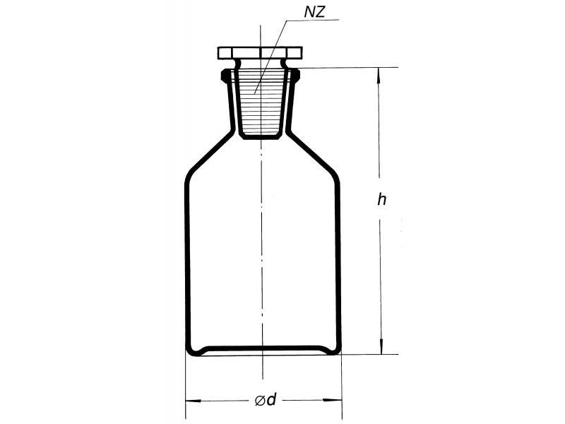 Reagenčná fľaša Steilbrust číra 250 ml, 2010/B