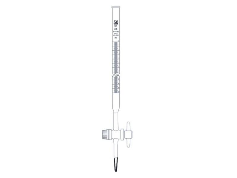 Byreta priamy PTFE kohút 10ml:0,05, 1567/ASTK