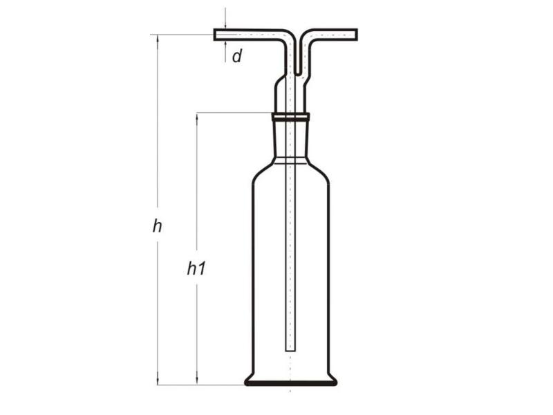 Premývačka Drechsler 500 ml NZ 29/32, 2450