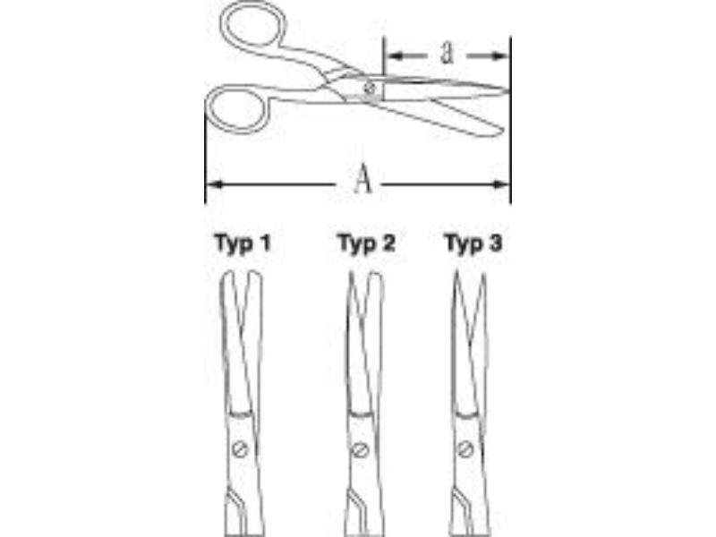 Nožnice nerez 115 mm, priame, na mikroskopiu