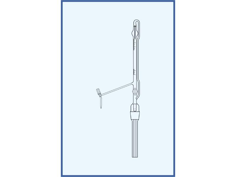Byreta automatická 25ml :0,1ml vypúšťací PTFE ventil , sklenený prepúšťací kohút, 1581/BTVO