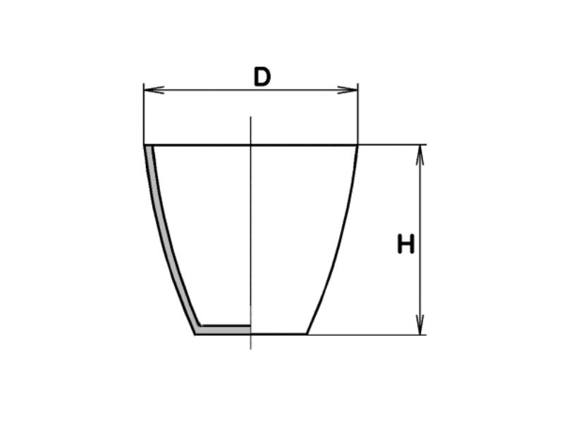 Spaľovací kelímok 2/50 stredný, 45ml, Ø 50x40mm