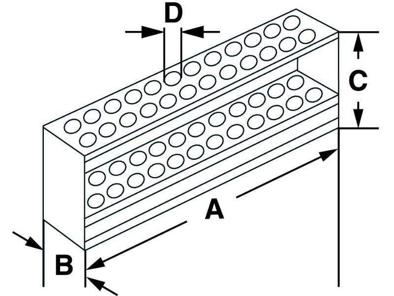 Stojan na skúmavky nerez, Ø 17mm, 145x52x90mm, 2x6 miest