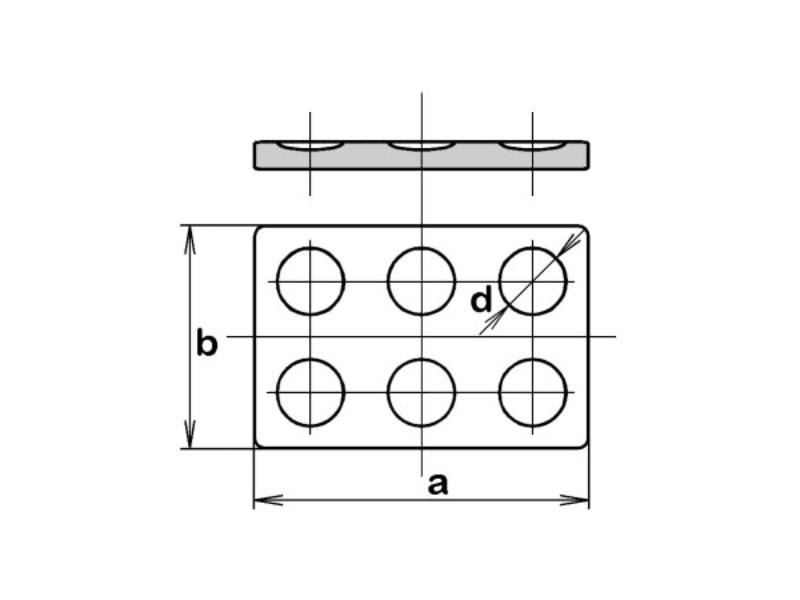 Platňa s jamkami porcelánová 263/6, 91x115 mm, 12 jamiek