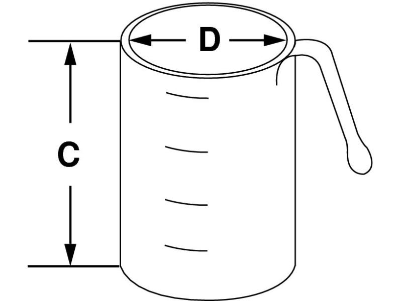 Odmerka nerezová 2000ml s uchom, graduovaná