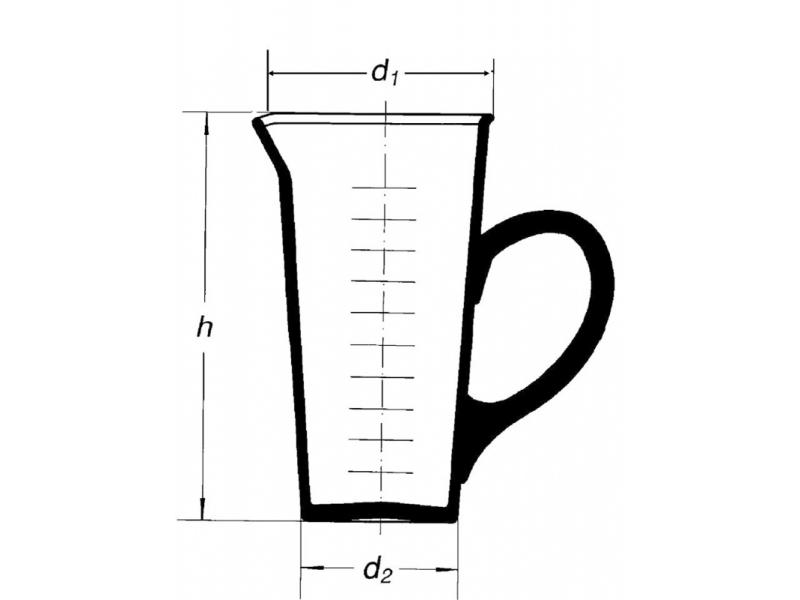 Džbán odmerný kónický 100 ml s uchom, 1683