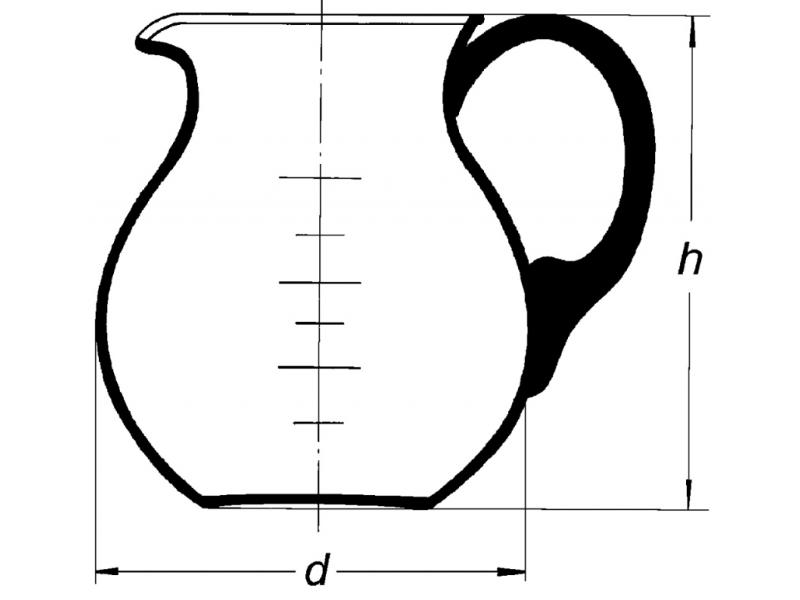 Džbán na moč 1500ml so stupnicou a uchom, 3542