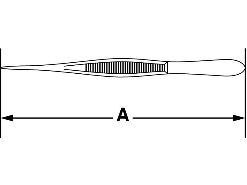 Pinzeta nerez priama 200 mm, špicatá čeľusť